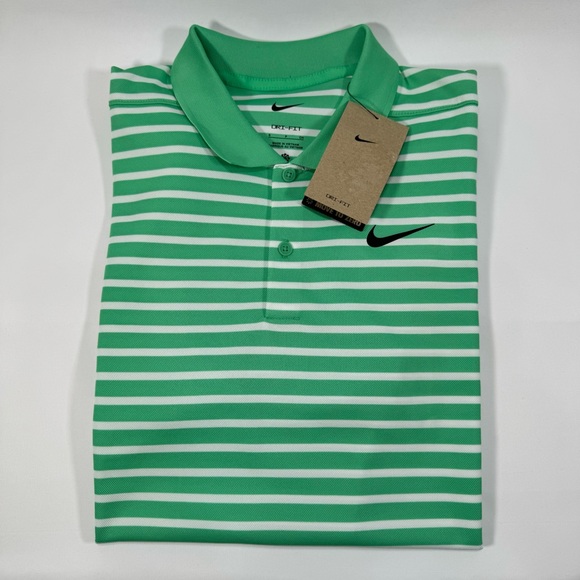 NWT New Nike Small S Dri-FIT Victory Men's Striped Golf Tennis Polo Shirt Top - Picture 2 of 4